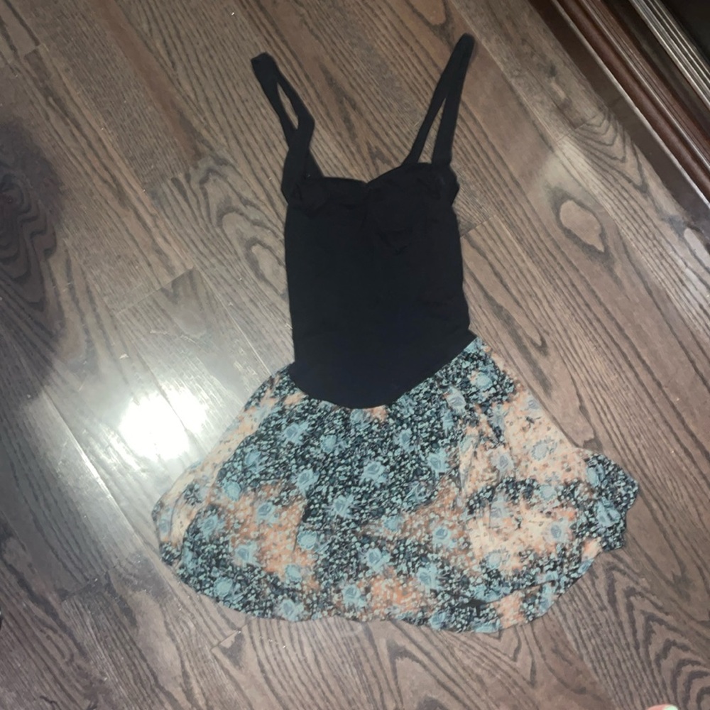 Urban Renewal black and floral minidress M/L